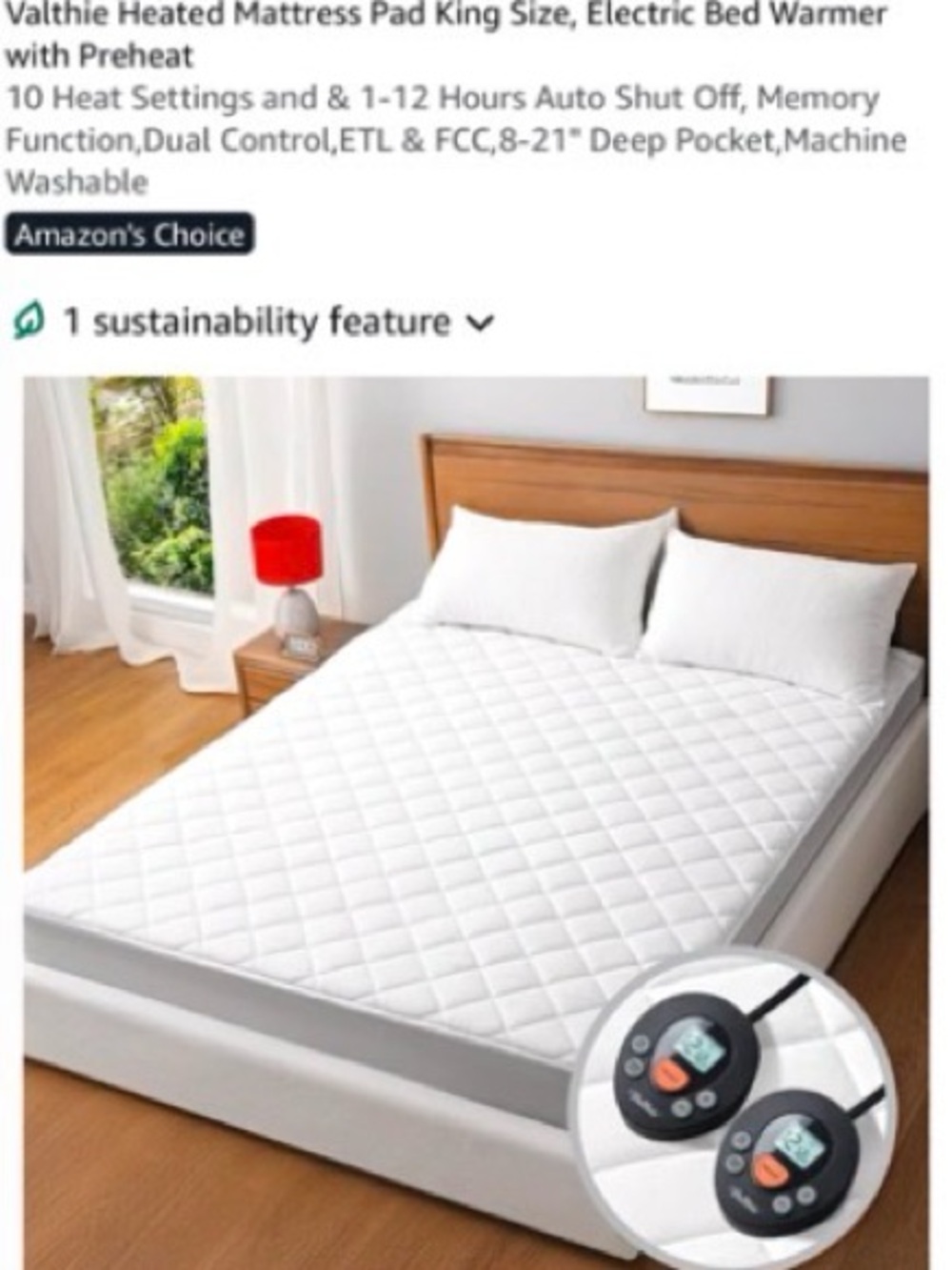 Heated Mattress Pad King Size  10 settings